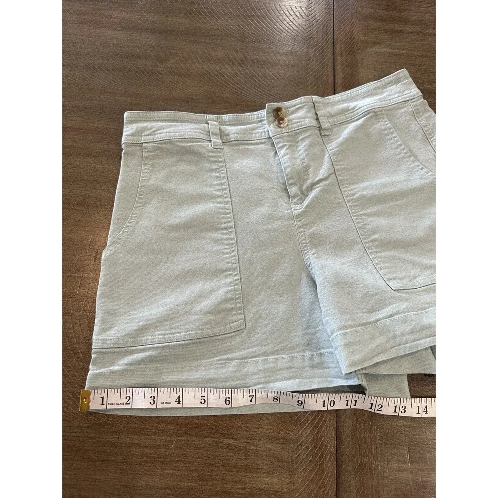 A NEW DAY Womens Size 12 Mint Green High Rise Stretch Cotton Blend Casual Shorts